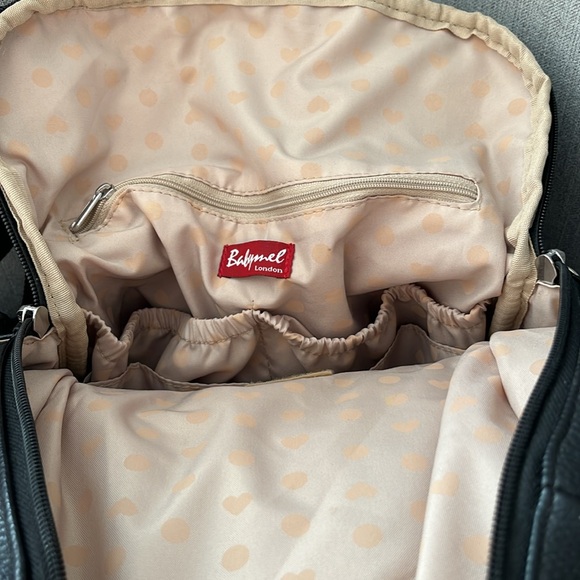 Babymel black leather diaper bag - Picture 3 of 3